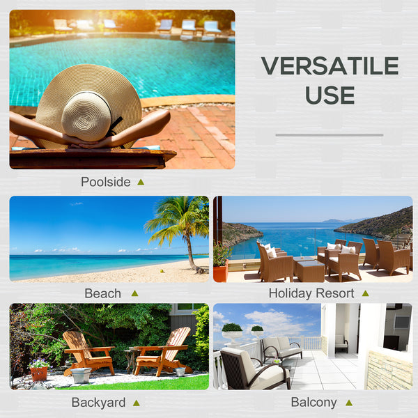 Chaise longue double en osier inclinable, blanc crème