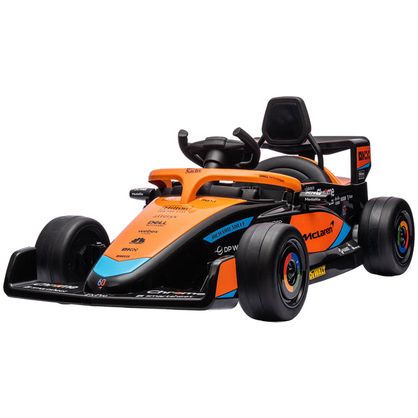 Voiture électrique 12 V pour enfants avec suspension, musique, MP3 et télécommande (3-5 ans), orange