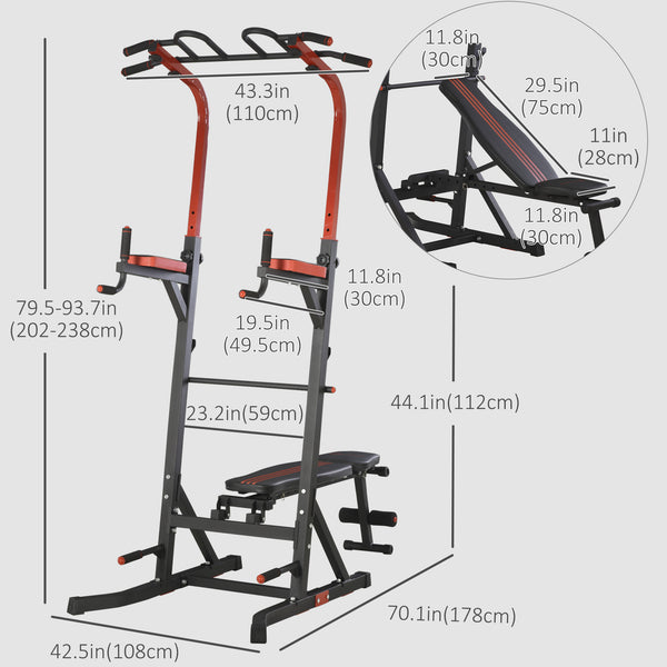 Station de traction avec banc pour abdominaux