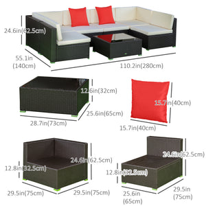 7-piece rattan furniture set, ivory