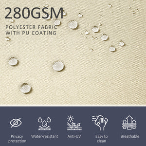 Mur d'intimité extérieur rétractable, blanc crème