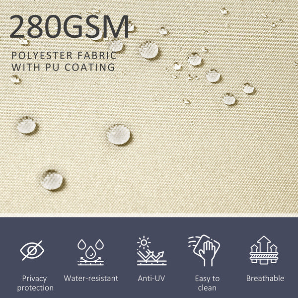 Mur d'intimité extérieur rétractable, blanc crème