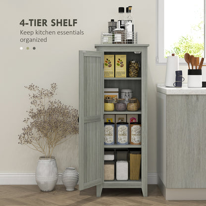 HOMCOM 48" Storage Cabinet with Barn Door, Adjustable Shelves, Gray Wood Grain