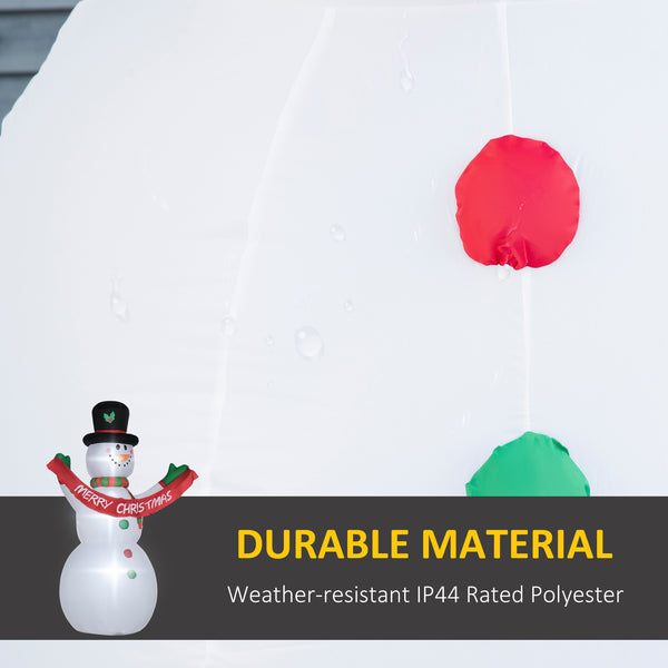 Bonhomme de neige gonflable de 2,4 mètres avec bannière lumineuse LED