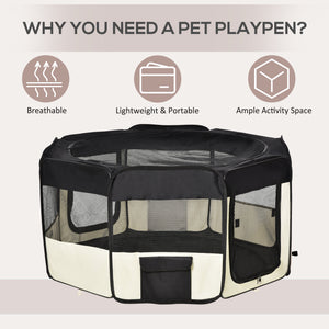 Foldable soft playpen with carry bag