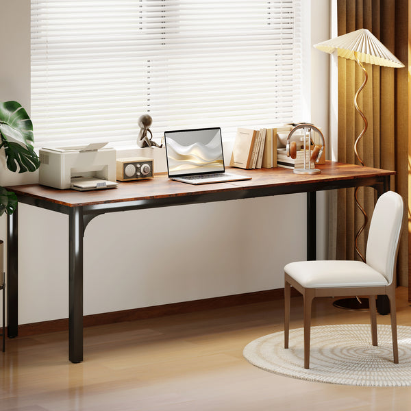 Desk with metal legs, rustic brown