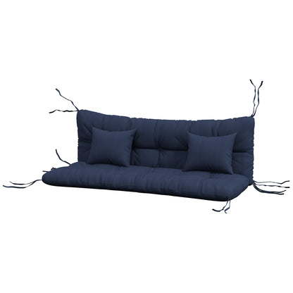 Lot de 4 coussins de dossier et d'assise de rechange avec attaches, bleu marine