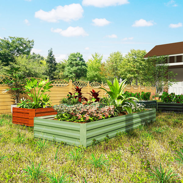 Jardinière surélevée galvanisée, verte