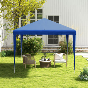 9' x 9' Portable Canopy Party Tent Gazebo Outdoor Sunshade for Weddings Parties with Dressed Legs, Blue