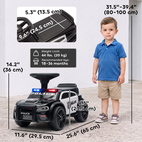 Porteur voiture de police avec musique, 18 à 36 mois