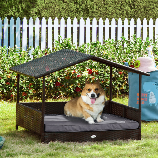 Lit pour chien en osier avec coussin