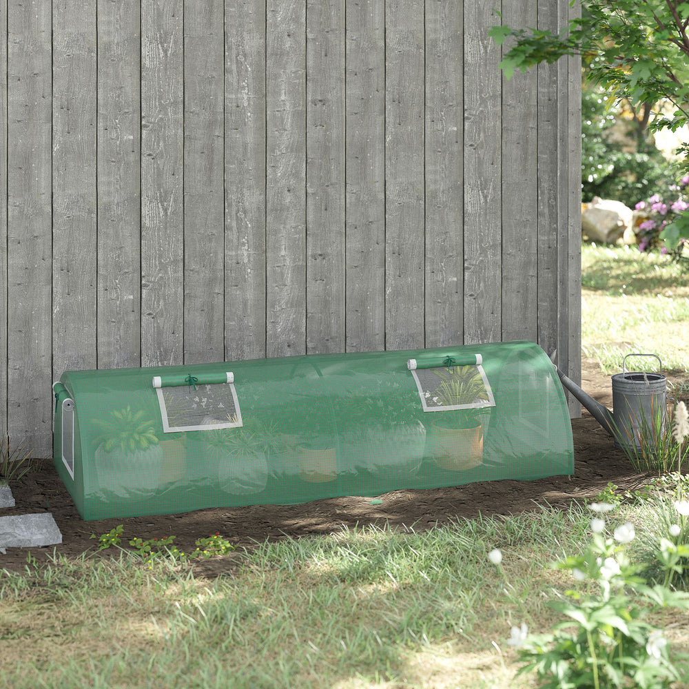 Mini serre portable avec 5 fenêtres en filet et structure en acier