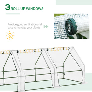 Portable mini outdoor greenhouse with large zippered doors