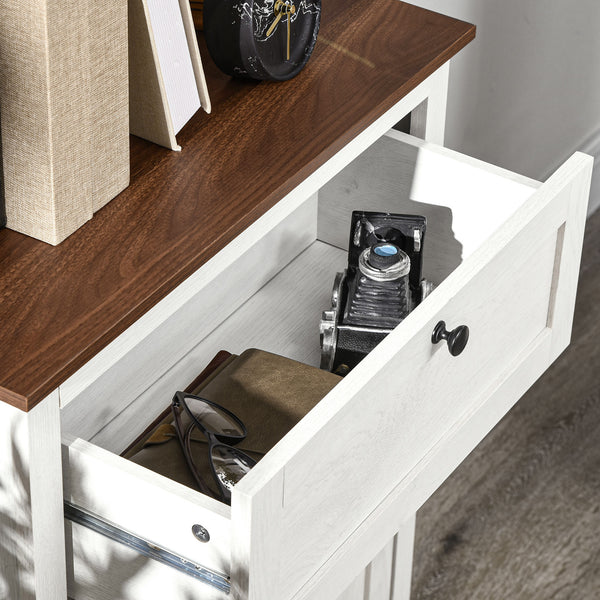 Country-style buffet with doors and drawer, white.