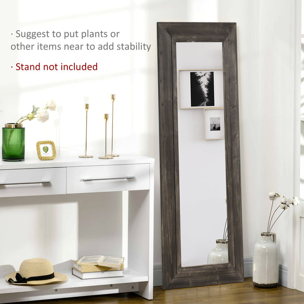 Miroir pleine longueur style farmhouse, marron foncé