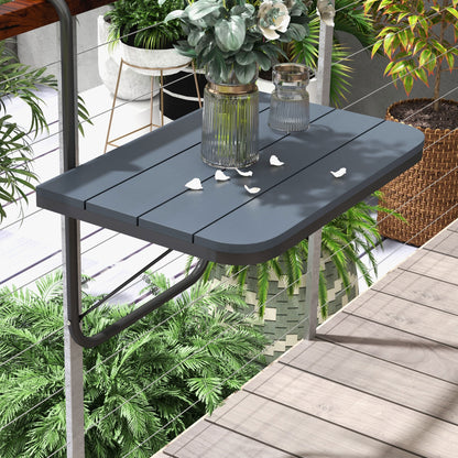 Table suspendue d'extérieur, table de balcon réglable, noir