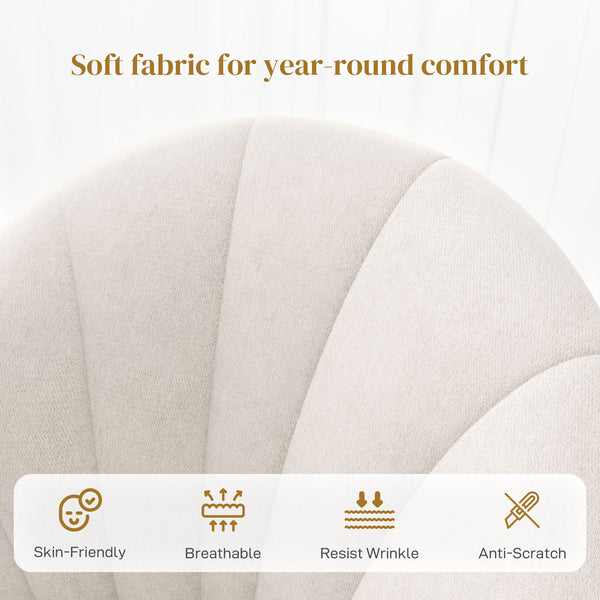 Lot de 4 chaises de salle à manger modernes avec pieds en métal, blanc crème