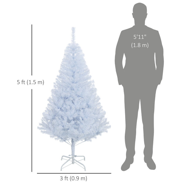 Sapin de Noël artificiel blanc de 5 pieds avec 536 branches