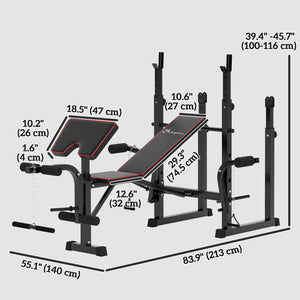 Banc de musculation avec support pour l'entraînement à domicile