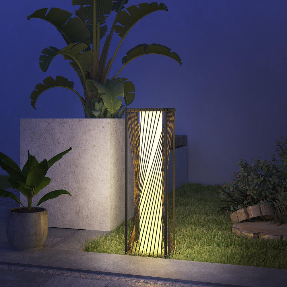 Lampe d'extérieur décorative avec LED marche/arrêt automatique, IP44, pour terrasse, porche, allée, gris