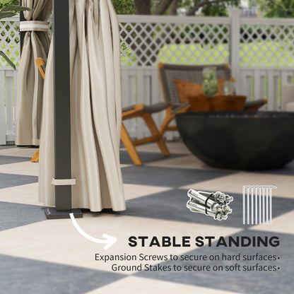 Gezebo d'extérieur  10' x 12', auvent de patio à double toit avec filet et rideaux