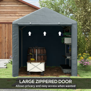 Portable bicycle shelter with galvanized steel frame and large door
