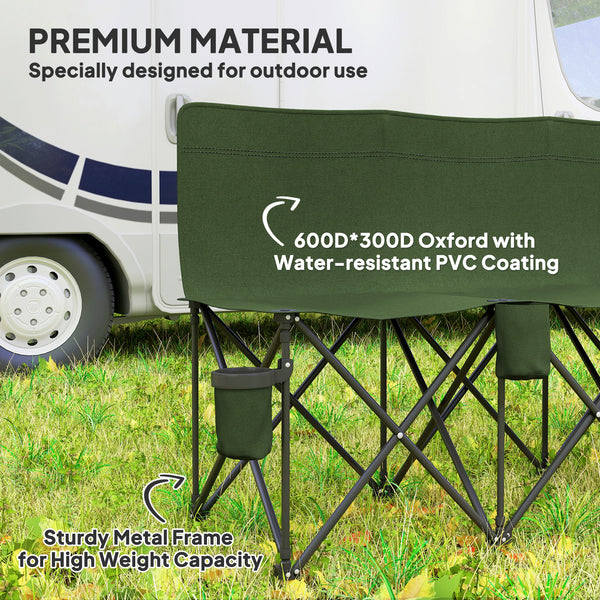 6-seater folding camping chair with cup holder and carry bag