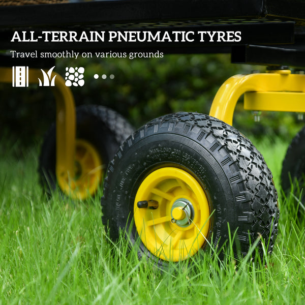 Chariot de jardin robuste avec roues de 10 pouces