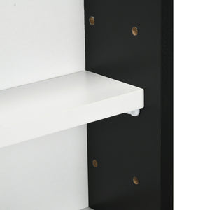 Vitrine à 5 niveaux avec 2 portes vitrées et 4 étagères réglables, noir