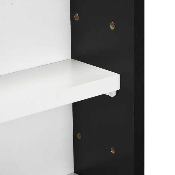 Vitrine à 5 niveaux avec 2 portes vitrées et 4 étagères réglables, noir