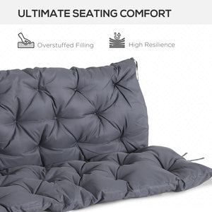 Coussins de remplacement 3 places pour banc, balancelle et dossier pour terrasse et jardin, gris foncé