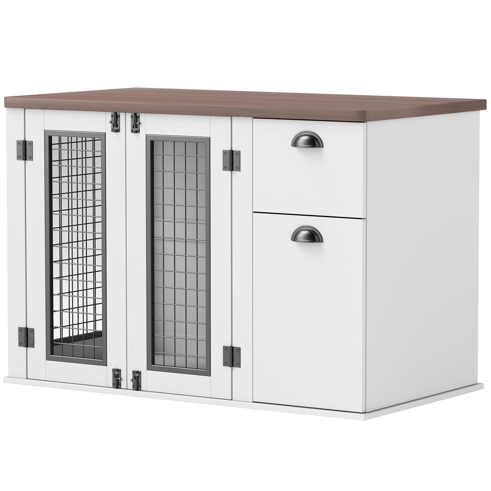 Meuble cage de 44 pouces avec double porte et tiroir de rangement