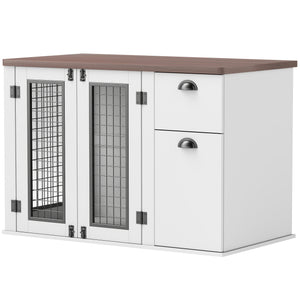 Meuble cage de 44 pouces avec double porte et tiroir de rangement