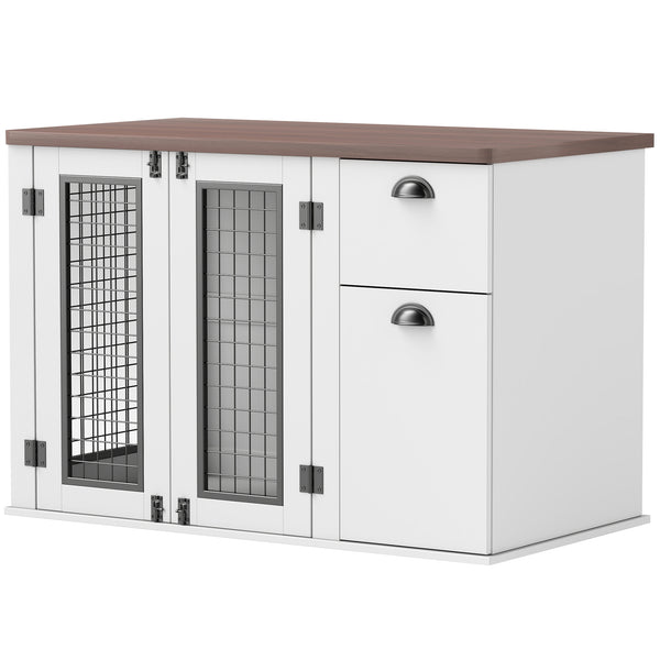 Meuble cage de 44 pouces avec double porte et tiroir de rangement