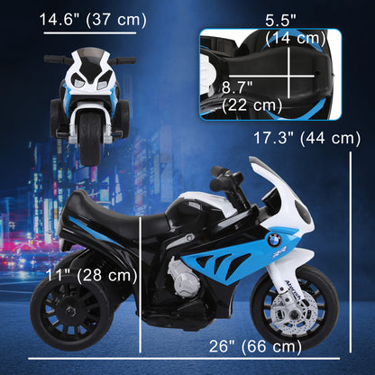 Moto pour enfants BMW 6 V avec phare, musique, cadeau pour garçons et filles - Bleu