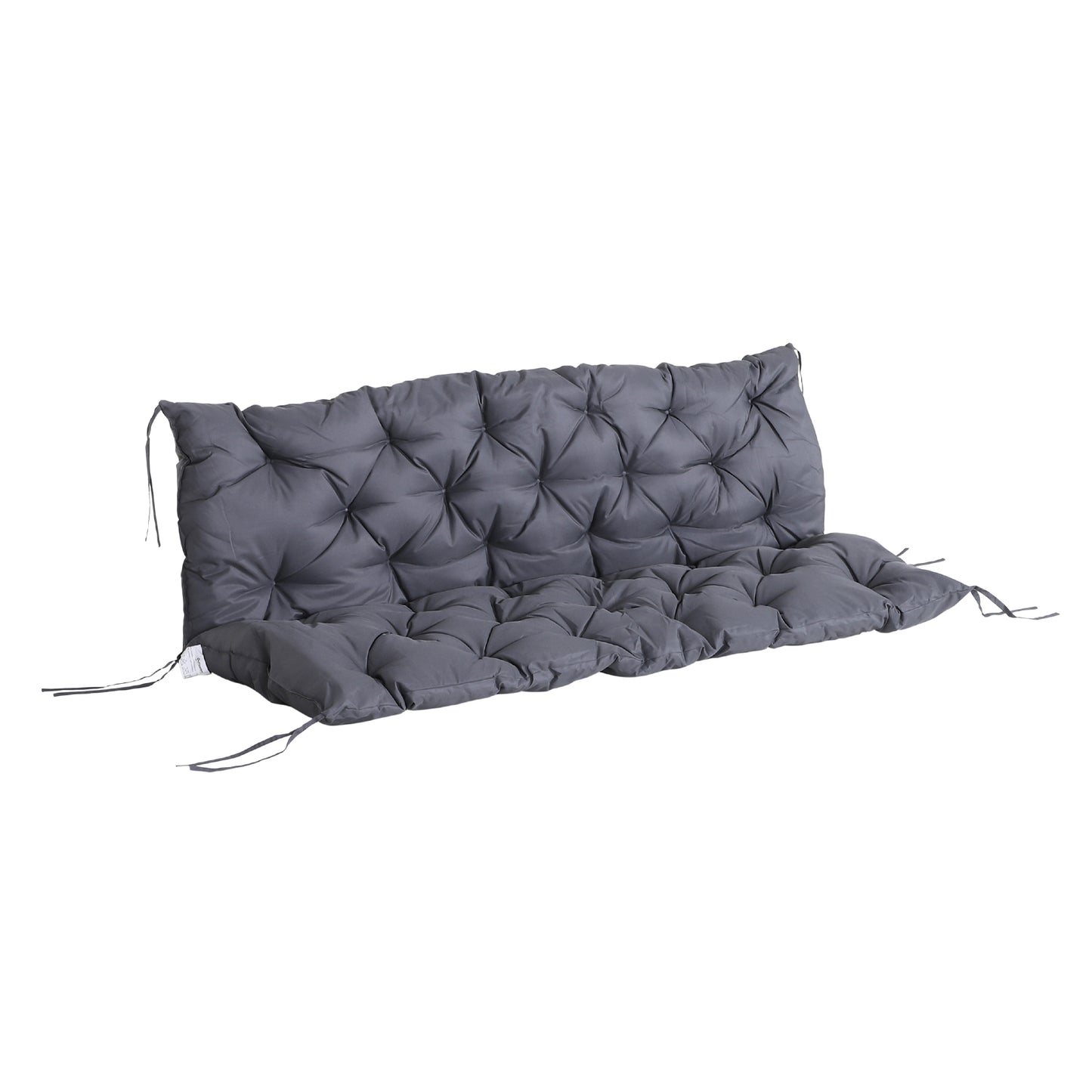 Coussins de remplacement 3 places pour banc, balancelle et dossier pour terrasse et jardin, gris foncé