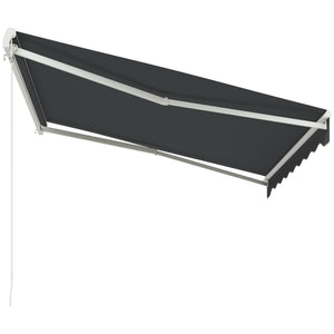Stores automatiques rétractables électrique 10' x 8' avec télécommande, manivelle et cadre en aluminium, gris