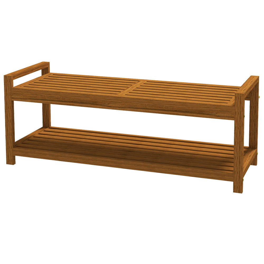 Banc de jardin avec étagère de rangement pour chaussures
