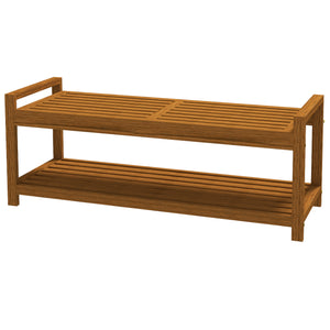 Banc de jardin avec étagère de rangement pour chaussures