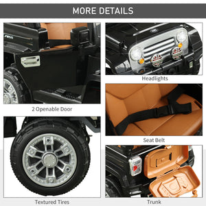 Voiture électrique 12 V pour enfants, modèle Jeep Power Wheels avec télécommande, noir