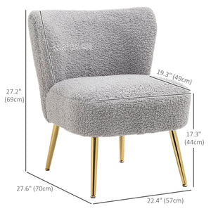 Fauteuil de salon avec rembourrage moelleux et pieds dorés, gris anthracite