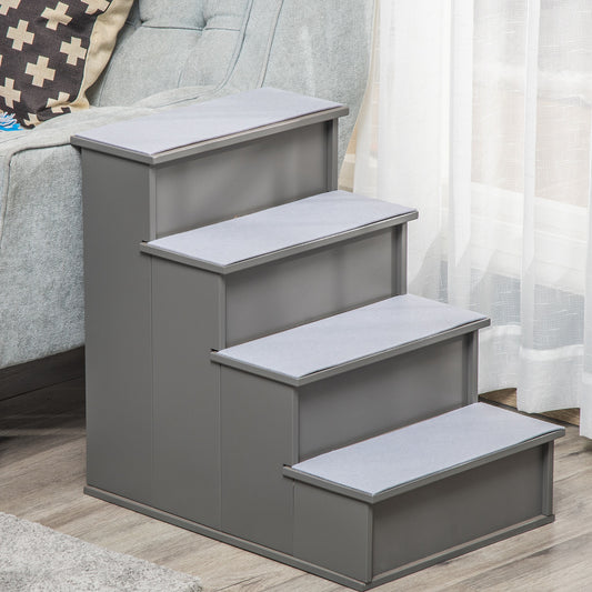Escalier pour chien avec tapis antidérapant, 40 x 59 x 54 cm, gris