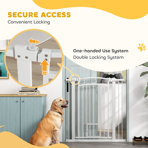 Barrière pour chien extra haute avec chatière