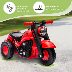 Toddler Motorcycle with Music and Bubbles, for Ages 2-5, Red