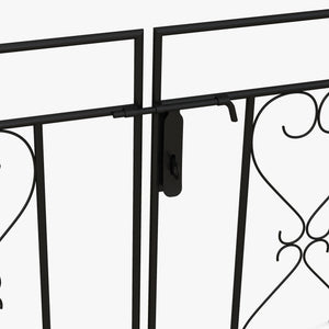 Arche de jardin en métal avec portillon, treillis pour plantes grimpantes, noire