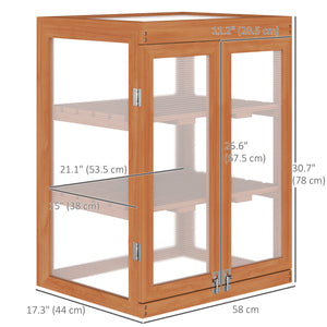 Serre de culture portable en bois à 2 niveaux, châssis froid en polycarbonate