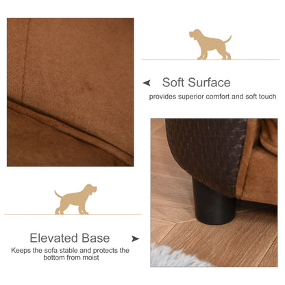 Canapé surélevé pour chien avec coussin amovible et lavable