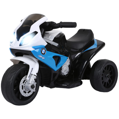 Moto pour enfants BMW 6 V avec phare, musique, cadeau pour garçons et filles - Bleu