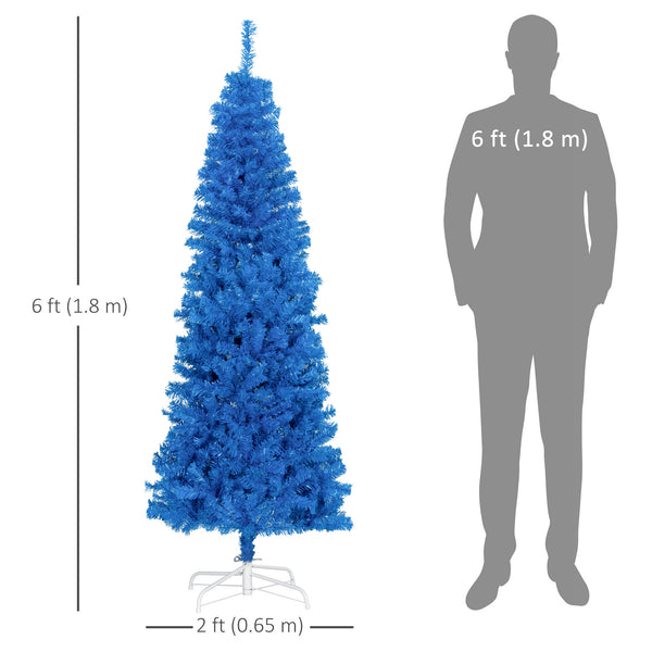 Sapin de Noël artificiel bleu de 6 pieds avec ouverture automatique