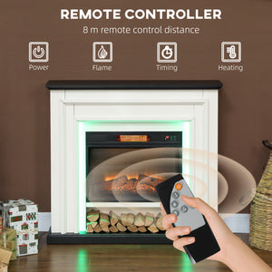 Cheminée électrique de 41 pouces avec manteau, 1400 W avec effet de flamme 3D